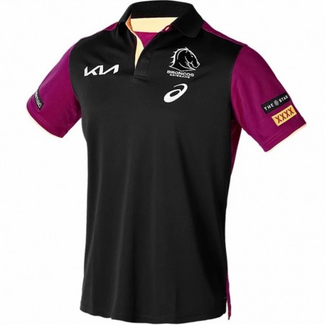 Brisbane Broncos Mens Media Rugby Polo 2024