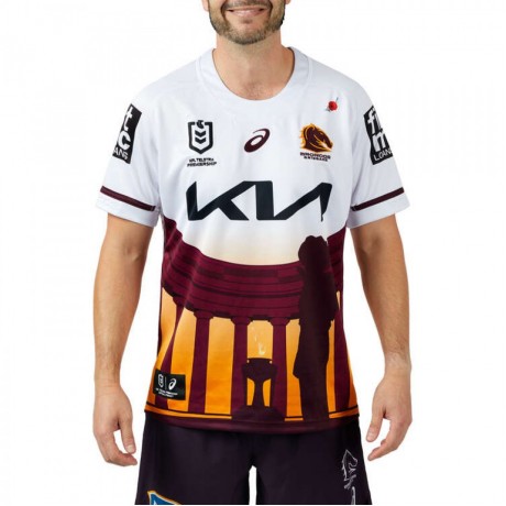 Brisbane Broncos Mens ANZAC Rugby Jersey 2024