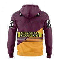 Brisbane Broncos Mens Team Rugby Hoodie 2024