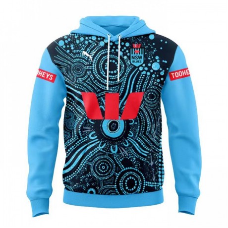 NSW Blues State Of Origin Mens Indigenous Rugby Hoodie 2024