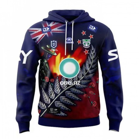 New Zealand Warriors Mens Anzac Rugby Hoodie 2024