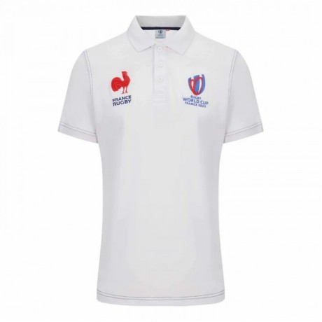 France RWC Mens Cotton White Rugby Polo 2023