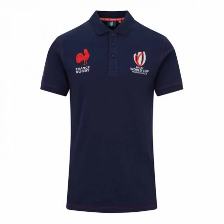 France RWC Mens Cotton Navy Rugby Polo 2023