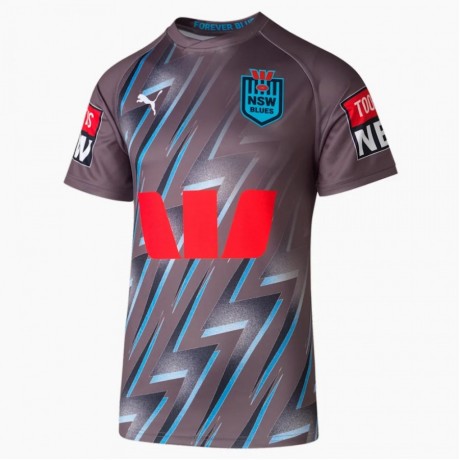NSW Blues Mens Gray Training Rugby Jersey 2023