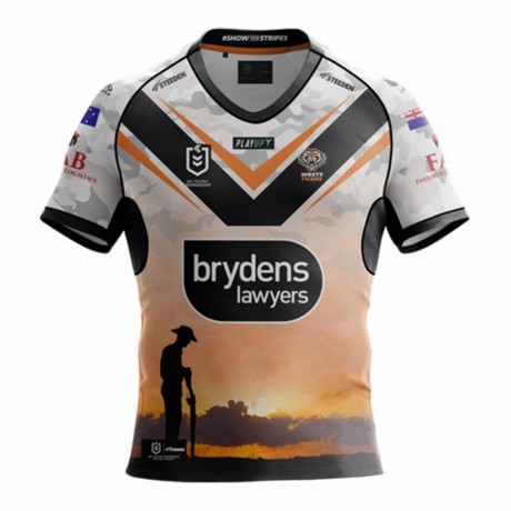 Wests Tigers Mens ANZAC Rugby Jersey 2023